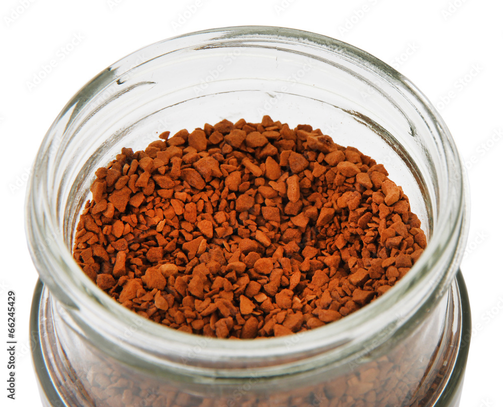 Jar of instant coffee isolated on white Jar of instant coffee isolated on white