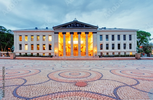 University of Oslo, Norway at night