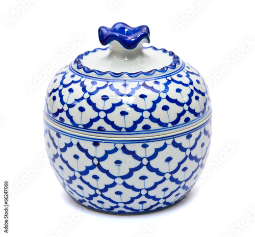 Benjarong porcelain on White background