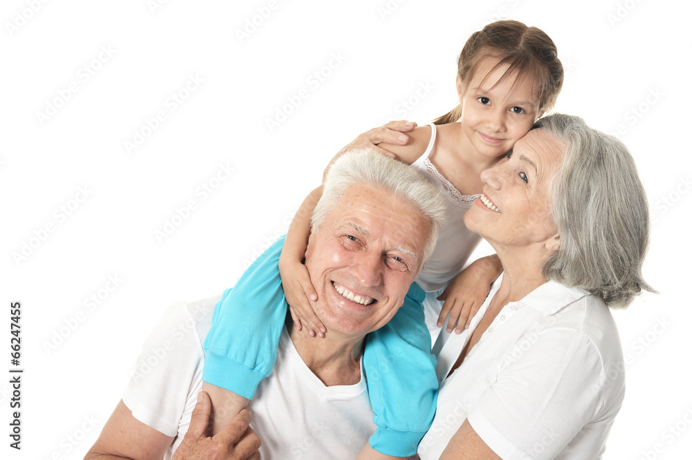 Obraz premium Grandparents with little girl