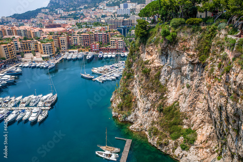 Marina and modern buildings in Monaco.