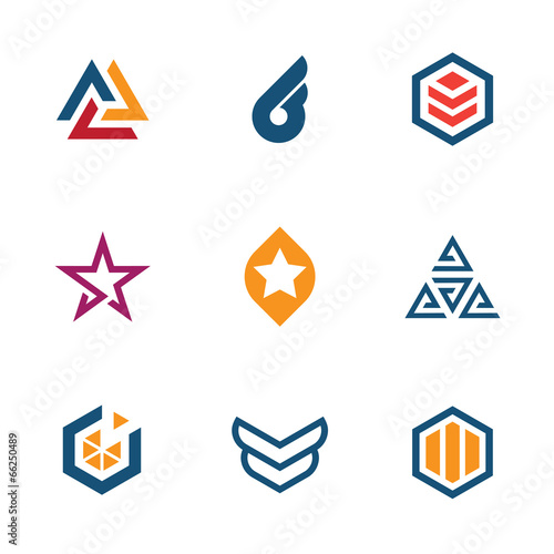 The game of star business company logo icon set