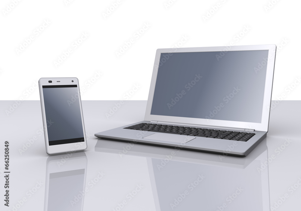 ノートパソコンとスマートフォン ノートパソコンとスマートフォン