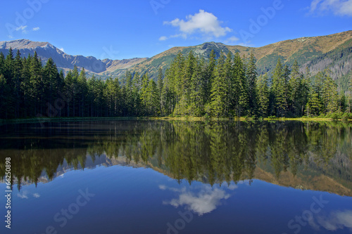 Reflection on Smreczynski lake in Koscieliska Valley, Tatras photo