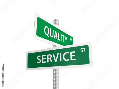 QUALITY SERVICE street signs (feedback customer)