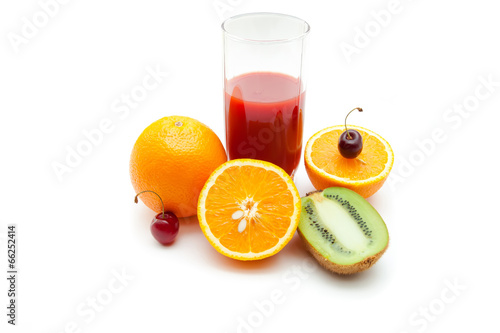 Fototapeta Naklejka Na Ścianę i Meble -  Tropical fruits and juice