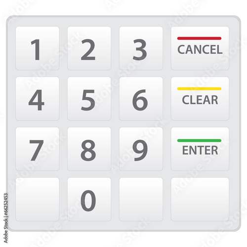 Atm keypad isolated on white. Vector version.