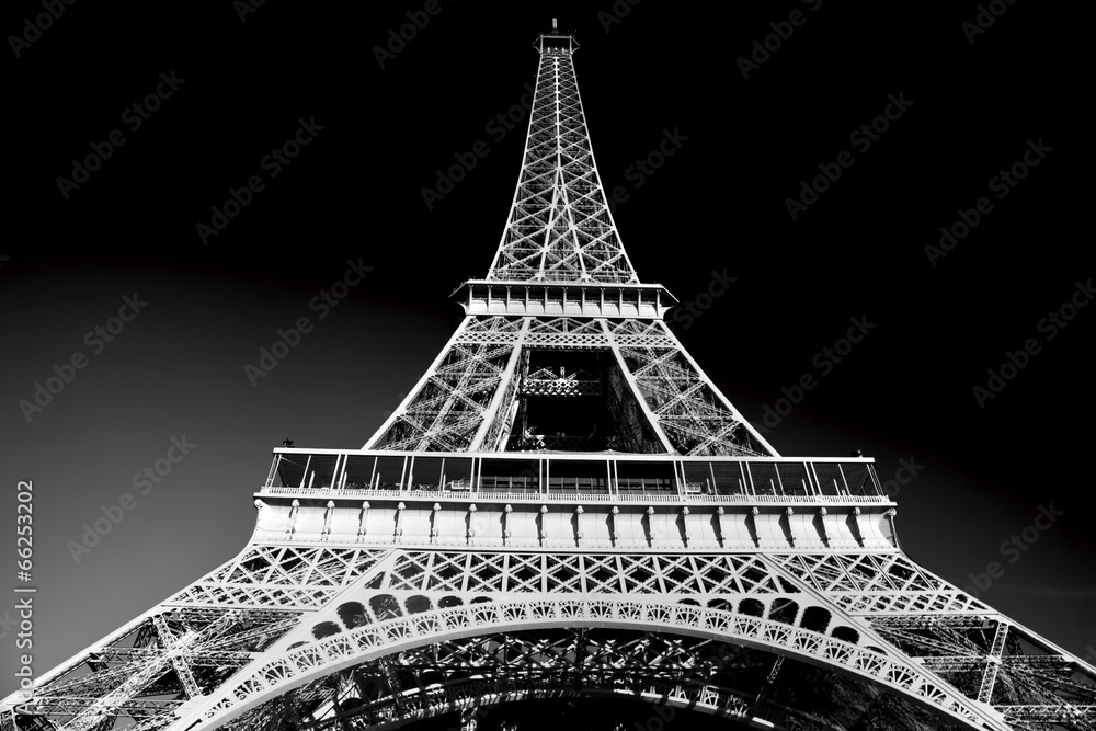 Eiffel Tower in artistic tone, black and white, Paris, France