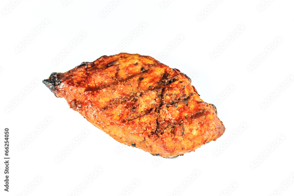 Roasted pork on white background Roasted pork on white background