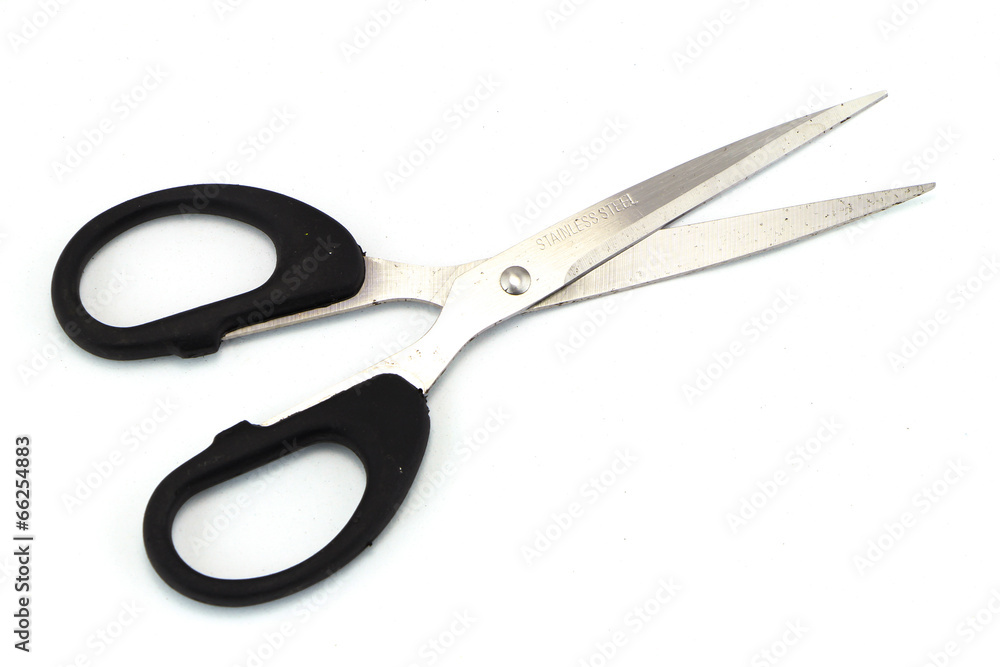 black scissors isolated on white background black scissors isolated on white background