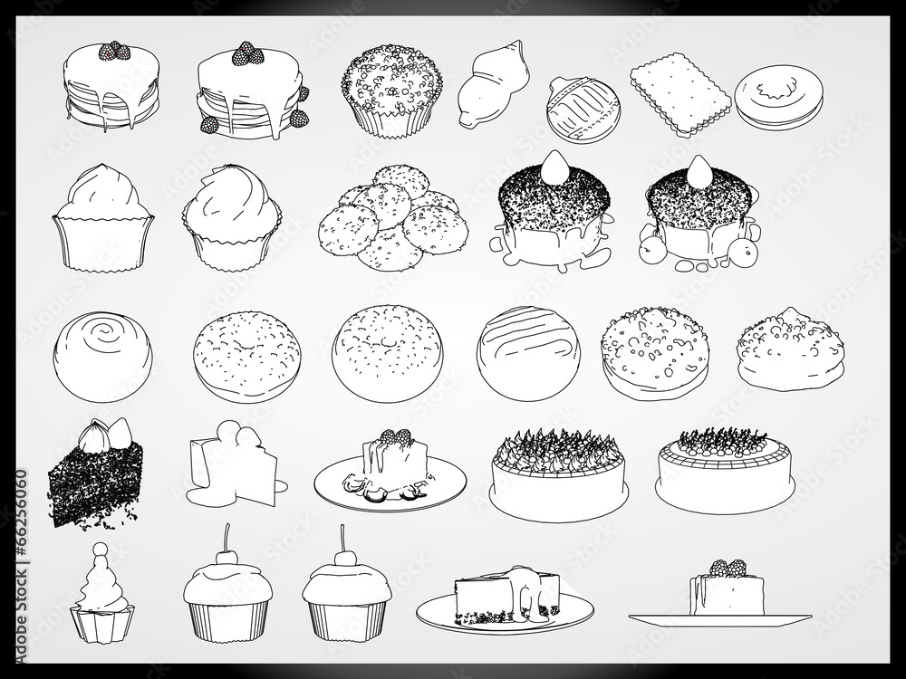 cakes & dessert vector set cakes & dessert vector set