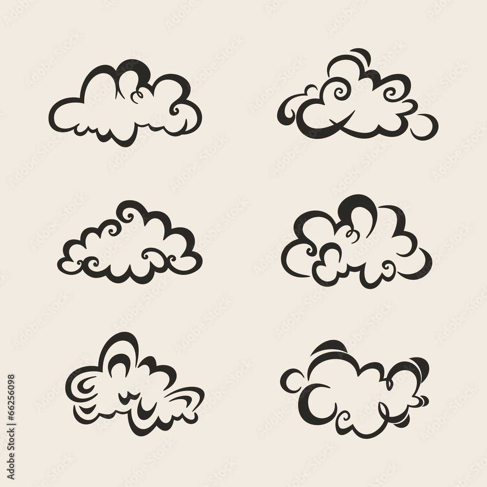 Obraz premium Vector set of Clouds