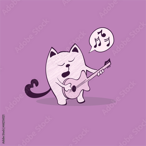 Cat and Guitar