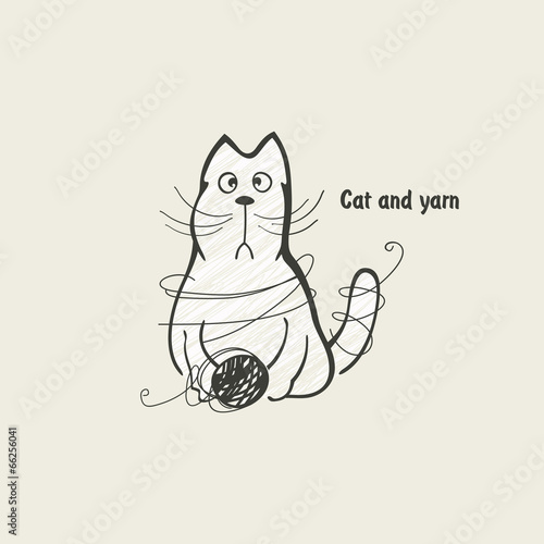 cat and a ball of wool