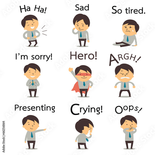 Cute businessman in communication