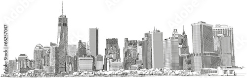 New York Skyline skyscraper Wolkenkratzer Zeichnung #66257047