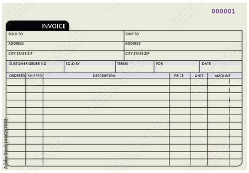 Numbered invoice