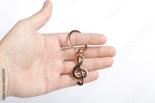 hand with a treble clef