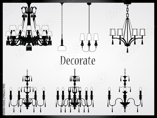 Lamps and chandeliers vector