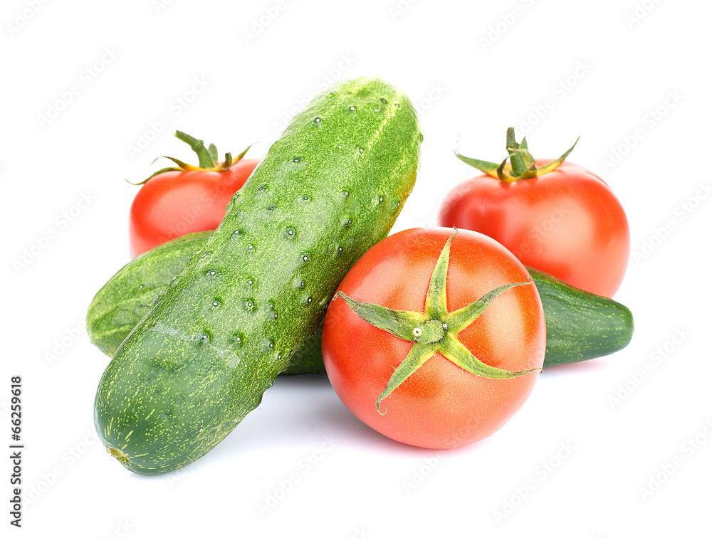 Ripe vegetables isolated on white background Ripe vegetables isolated on white background