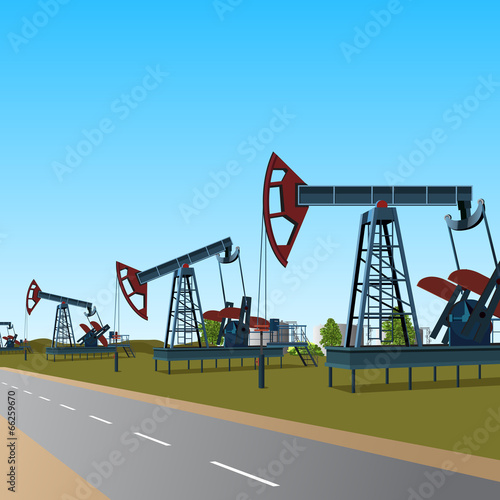 rocking for oil on a metal platform