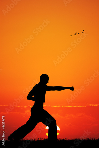 judo at sunset