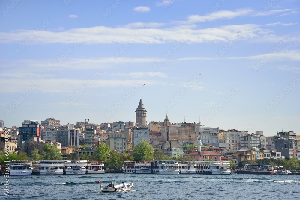 Cityscape with Galata Tower over the Golden Horn in Istanbul