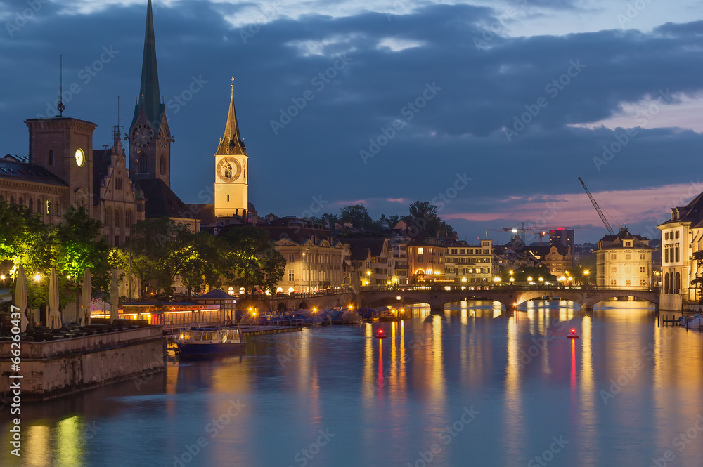 Limmat river in Zurich
