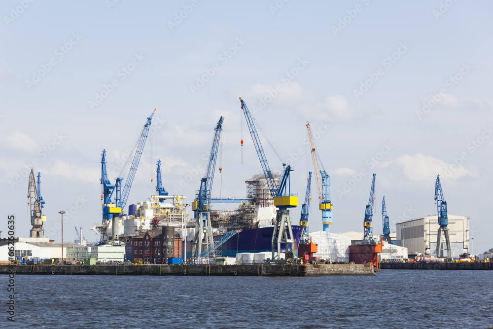 Shipyard in Hamburg, Germany