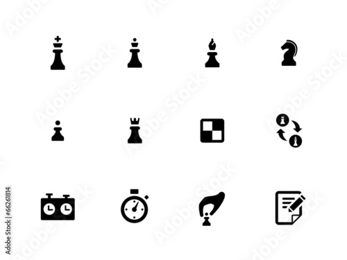 Chess icons on white background.