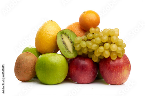 Composition with fruits isolated on a white