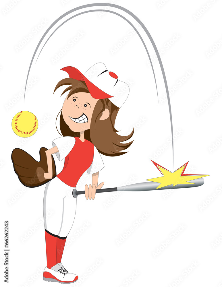 Fototapeta premium Softball Girl