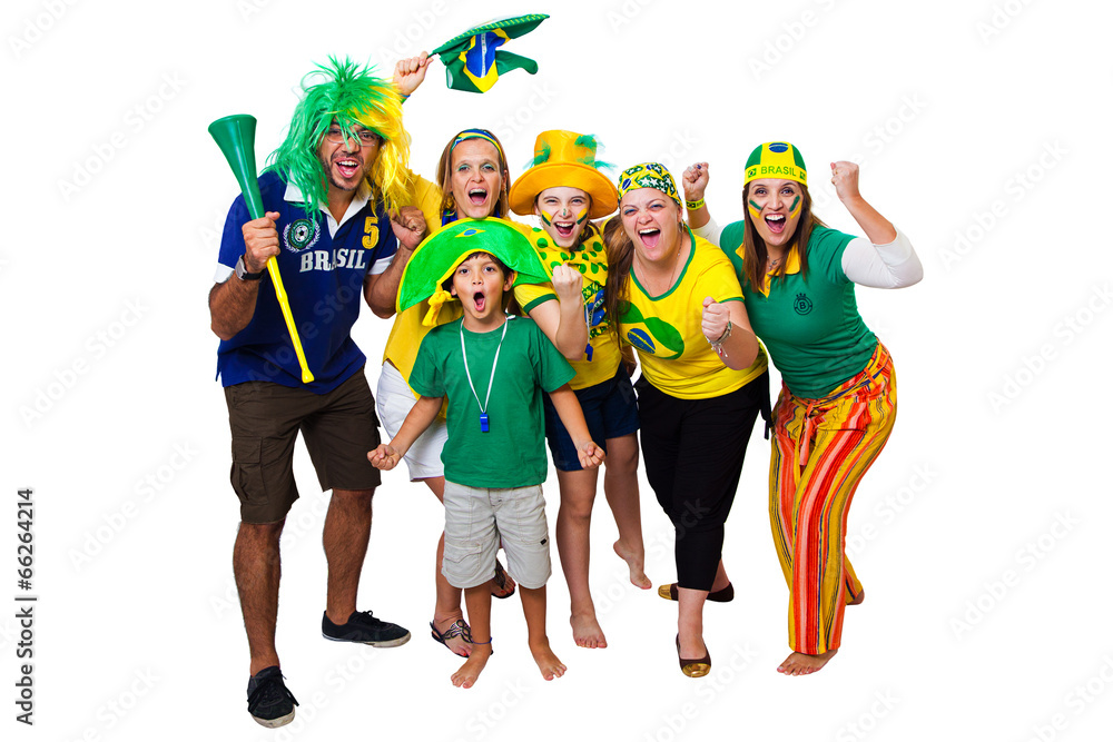 Obraz premium Brazilian friends cheering on