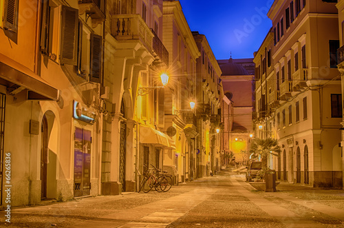 Old Town of Alghero, Sardinia Island, Italy at night #66265836