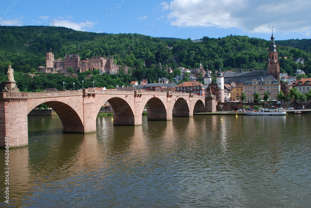 Heidelberg Schloss Alte Karl Theodor Brücke Neckar