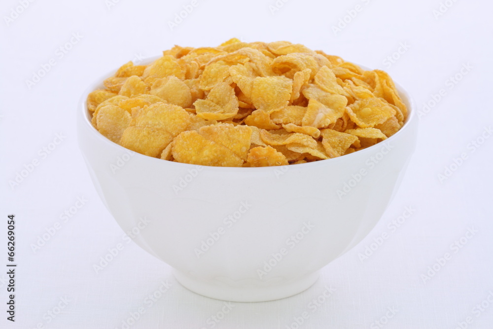 Healthy corn flakes breakfast