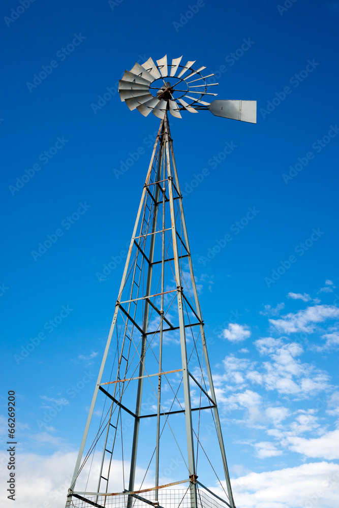 Tall Steel Water Pumping Windmill