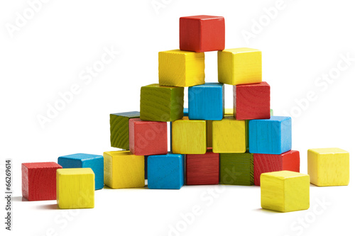 toy blocks pyramid  multicolor wooden bricks stack