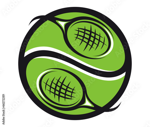 Tennis ball with rackets icon