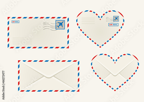 Different airmail envelopes