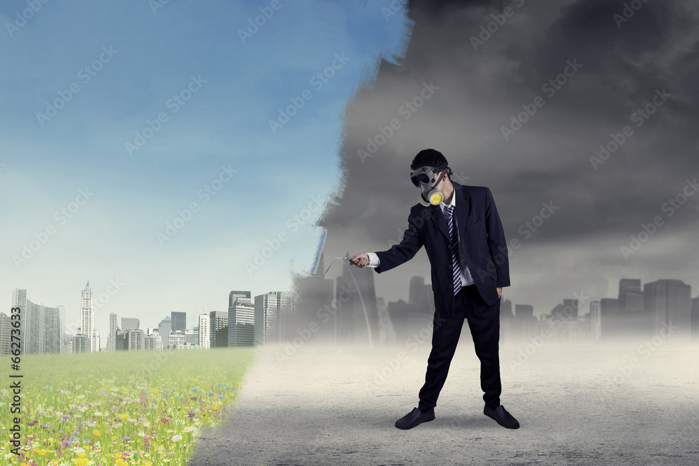 Businessman changes the city Businessman changes the city