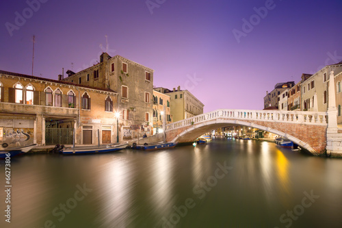 Night view of canals in Venice