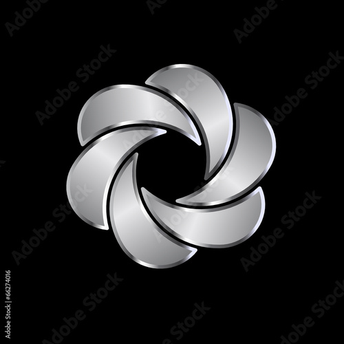 Abstract moon shape symbol. Concept of luxury, endless knot,