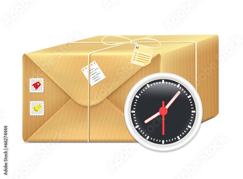 Vector Box Parcel with Clock