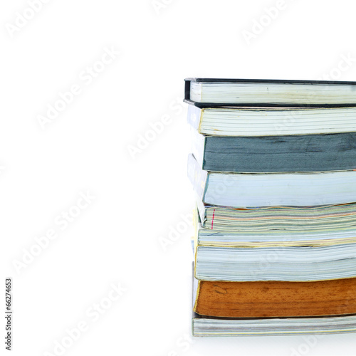 books stack isolated on white background
