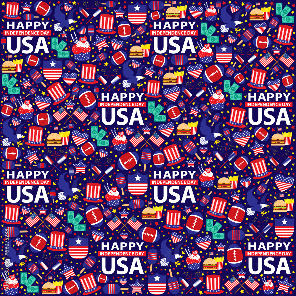 Obraz premium 4th of July, American Independence Day seamless