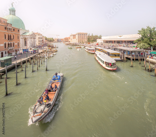 View of vaporetto station on grand canal photo