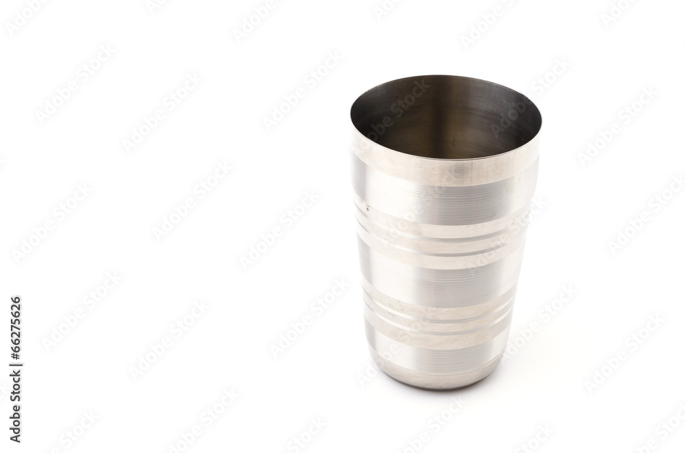 Stainless steel cup isolated white background Stainless steel cup isolated white background