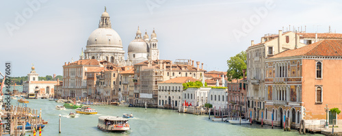 View of the grand canal with vaporetto and boats photo