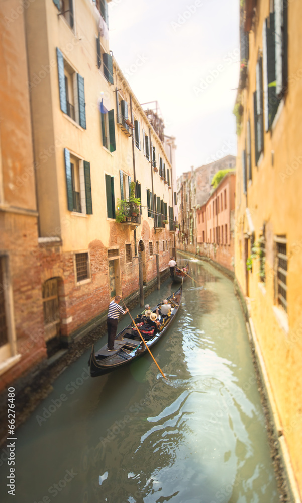 Gondola with gondolier in Venice, Italy